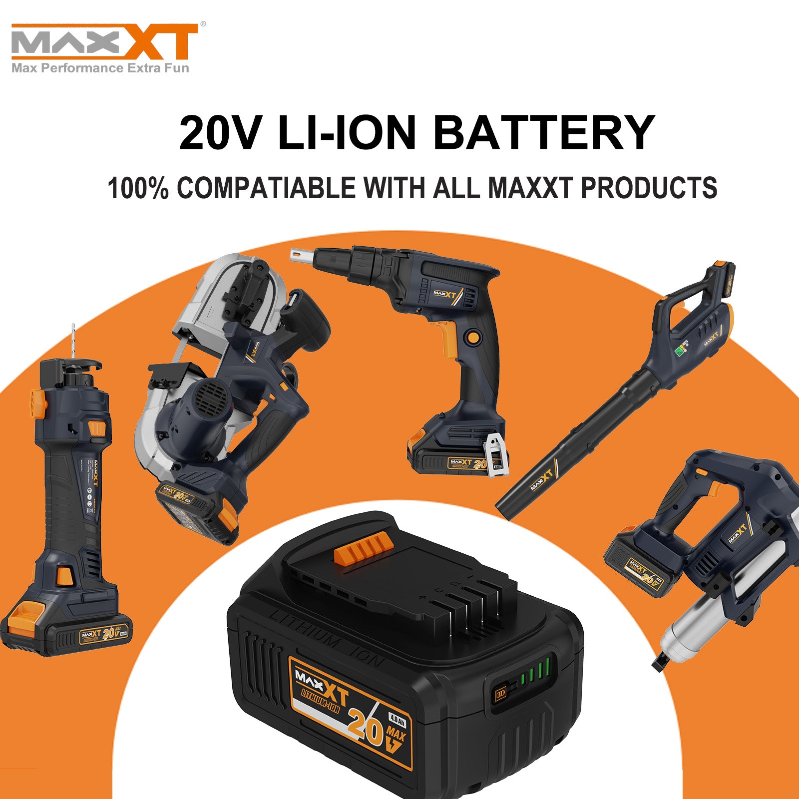 MAXXT 20V 4.0AH Li-ion Replacement Battery Pack for Portable Cordless Power Tools