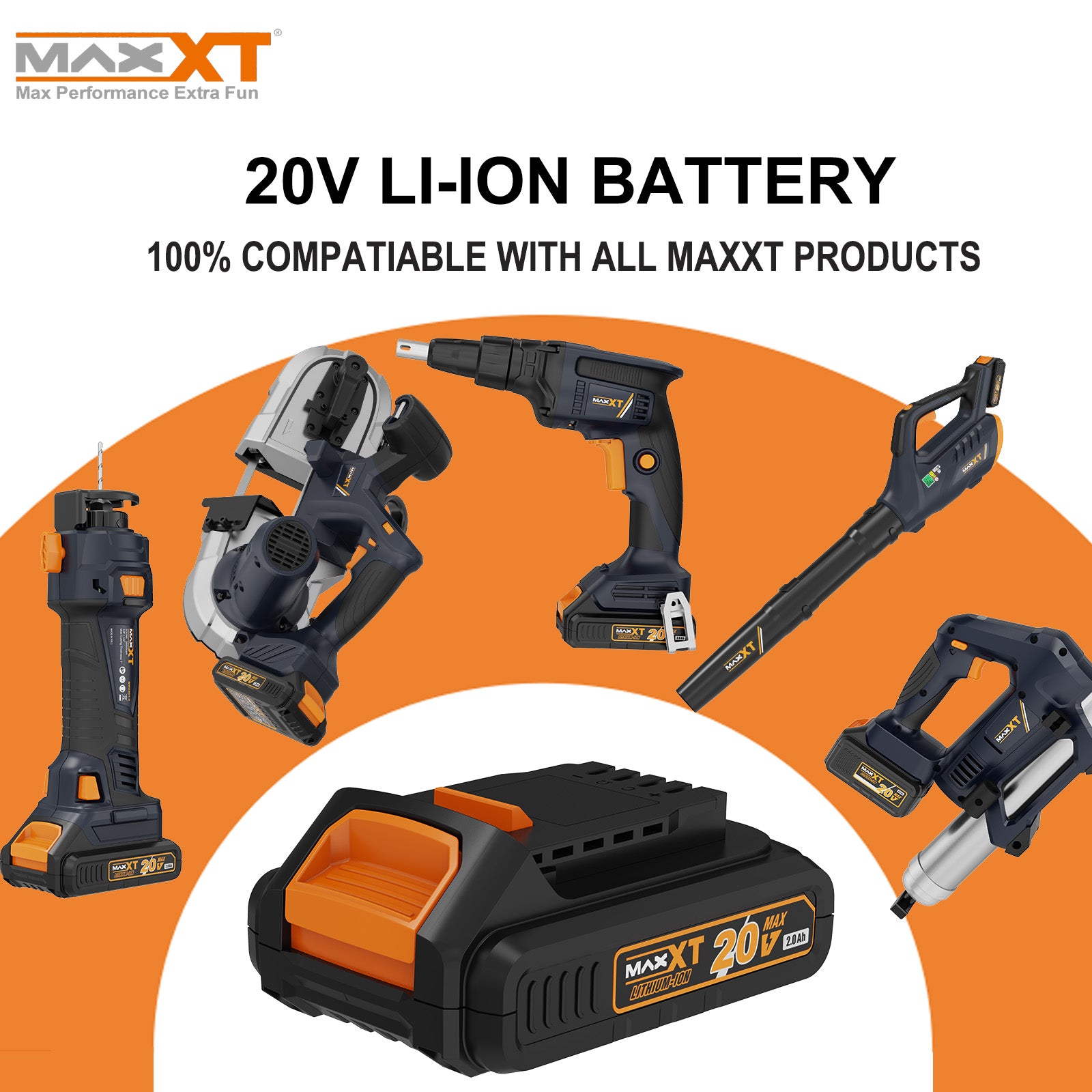 MAXXT 20V 2.0AH Li-ion Replacement Battery Pack for Portable Cordless Power Tools