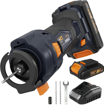 MAXXT Cordless Drywall Cut Out Tool, 1/8-Inch and 1/4-In Collets, 20V Brushless Drywall Rotary Saw 28000 RPM, Tool Free Depth Adjustment, Drywall Cutting Tool for Plywood with Battery and Fast Charger