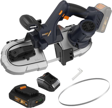 MAXXT Cordless Bandsaw, 2.5" Metal Band saws BW2110-2, Brushless Power Metal Bandsaw 20V MAX 2.5" Cutting Capacity 6 Speeds Adjustable（Battery Included）