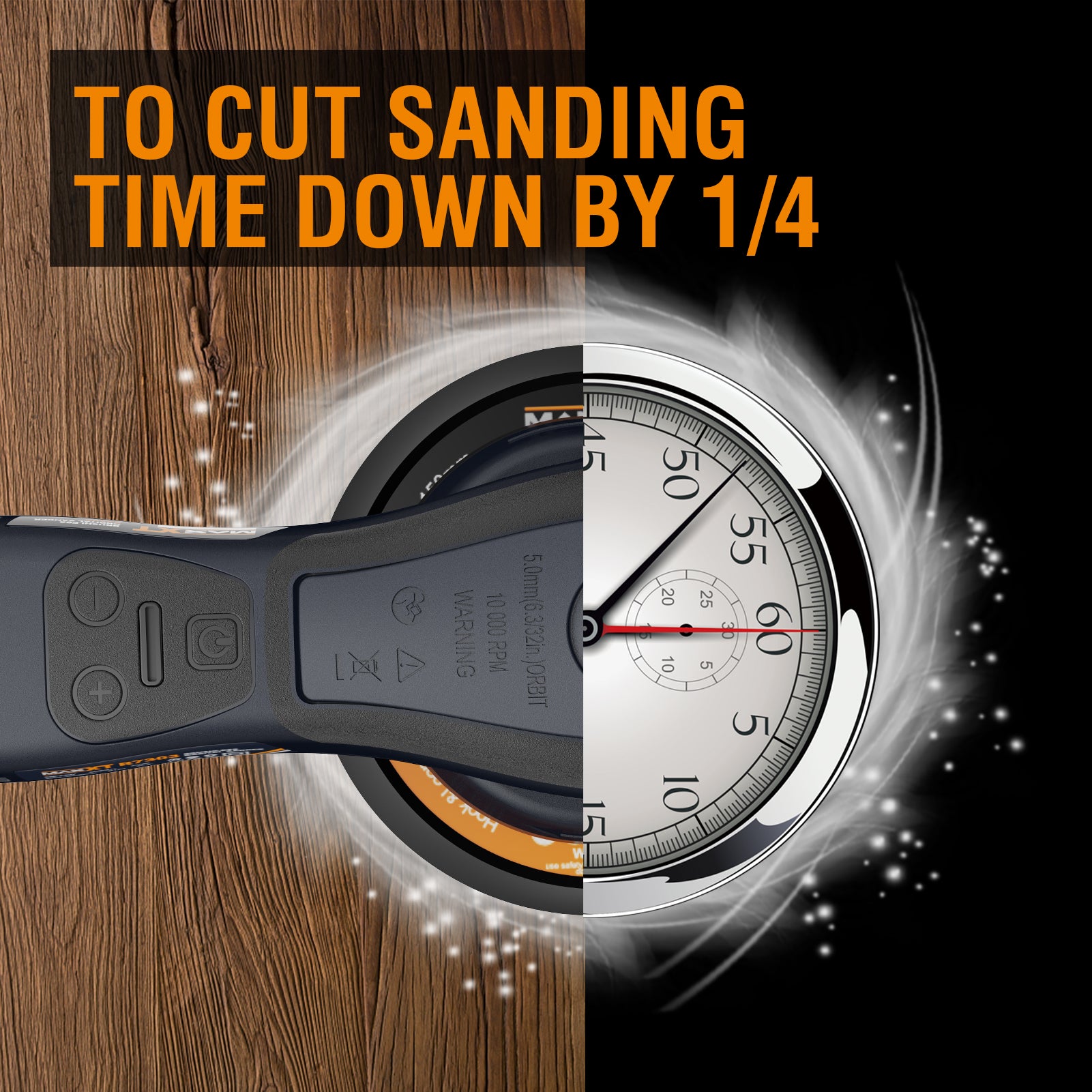 MAXXT Electric 5mm Random Orbital Sander, Palm Sander with Brushless Motor, 5&6Inch Sanding Pads, Central Vacuum, Sanders for Woodworking, Primary Wood and Panel Processing