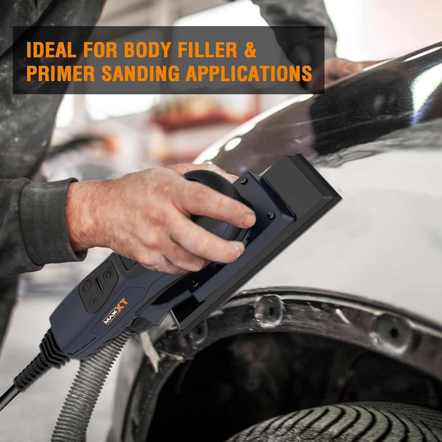 MAXXT Brushless Sheet Sander Electric 3mm Orbital 350W 3A Multi-Function 10000RPM Variable Speed Corded Orbital Sanders Machine with 10 Sanding Paper for Woodworking Palm Sander Finishing Sander