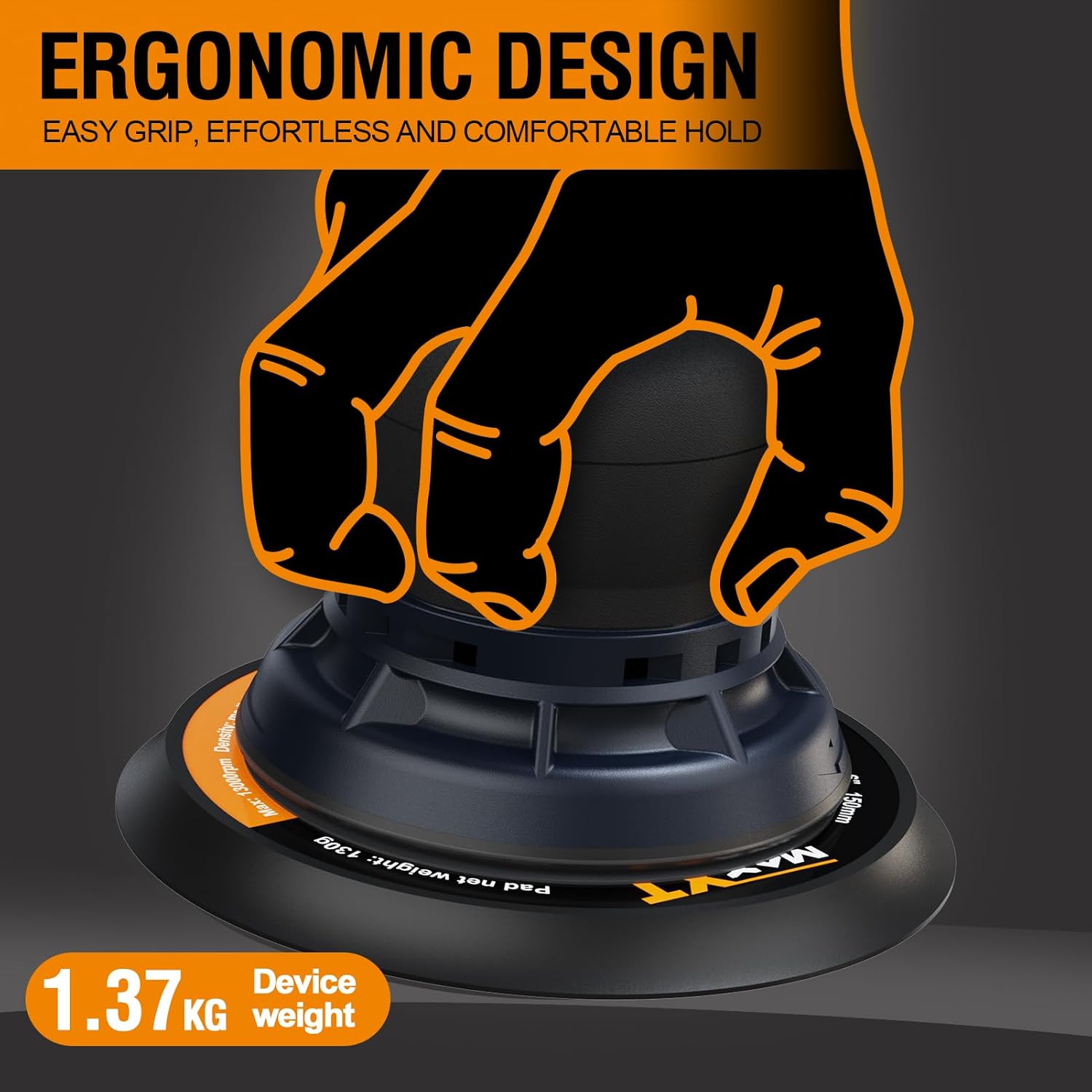 MAXXT Electric 5mm Random Orbital Sander with Tool Case, Variable Speed Palm Sander with Brushless Motor, 5&6Inch Sanding Pads, Sanders for Woodworking, Primary Wood and Panel Processing