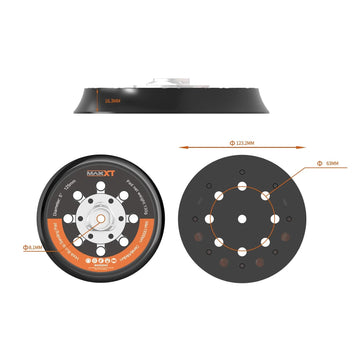 MAXXT 5" Hook & Loop DA Sander Backing Plate Pad 30 Sandpaper, Dual-Action Random Orbital Sanding Pad - Low Profile Edge, Medium Density - for MAXXT Brushless Orbit Sander R7303