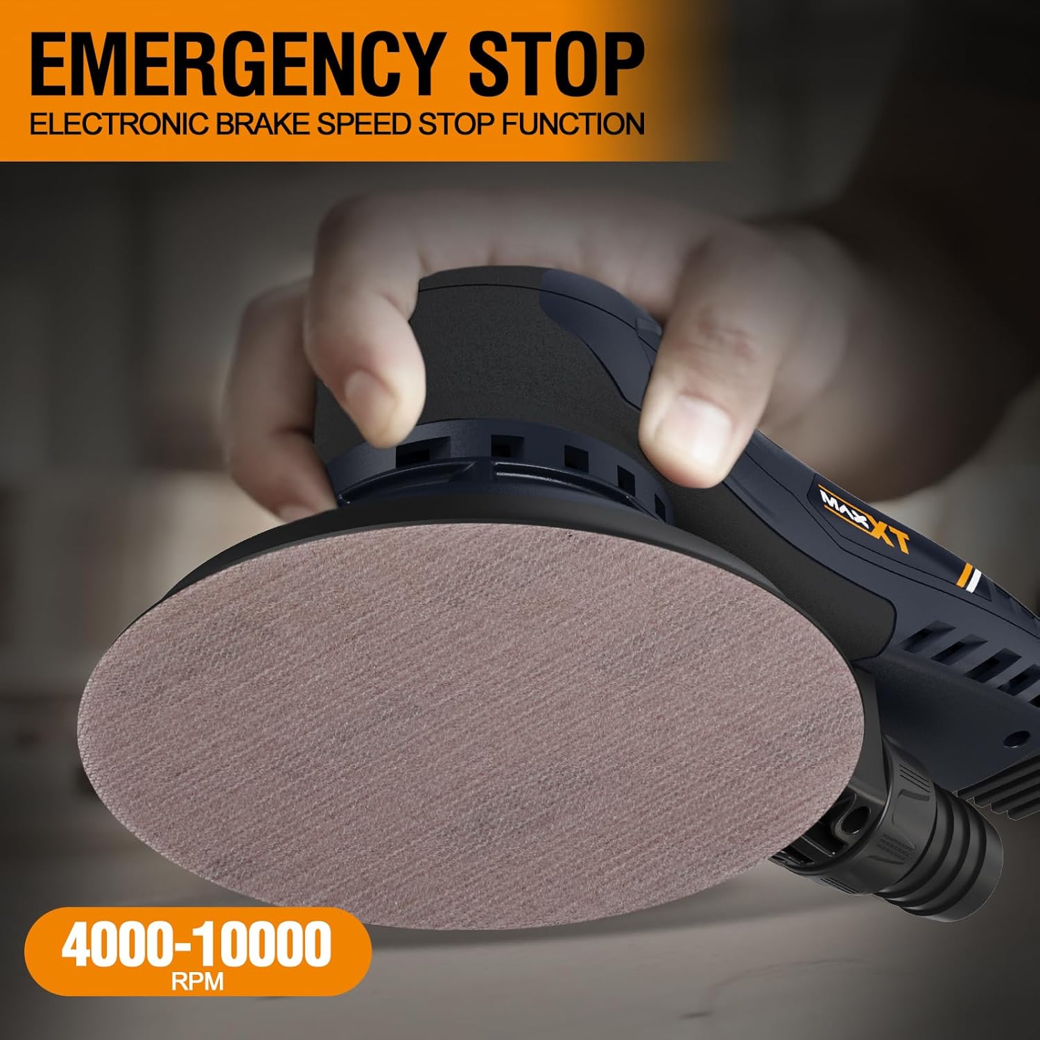 MAXXT Electric 5mm Random Orbital Sander with Tool Case, Variable Speed Palm Sander with Brushless Motor, 5&6Inch Sanding Pads, Sanders for Woodworking, Primary Wood and Panel Processing