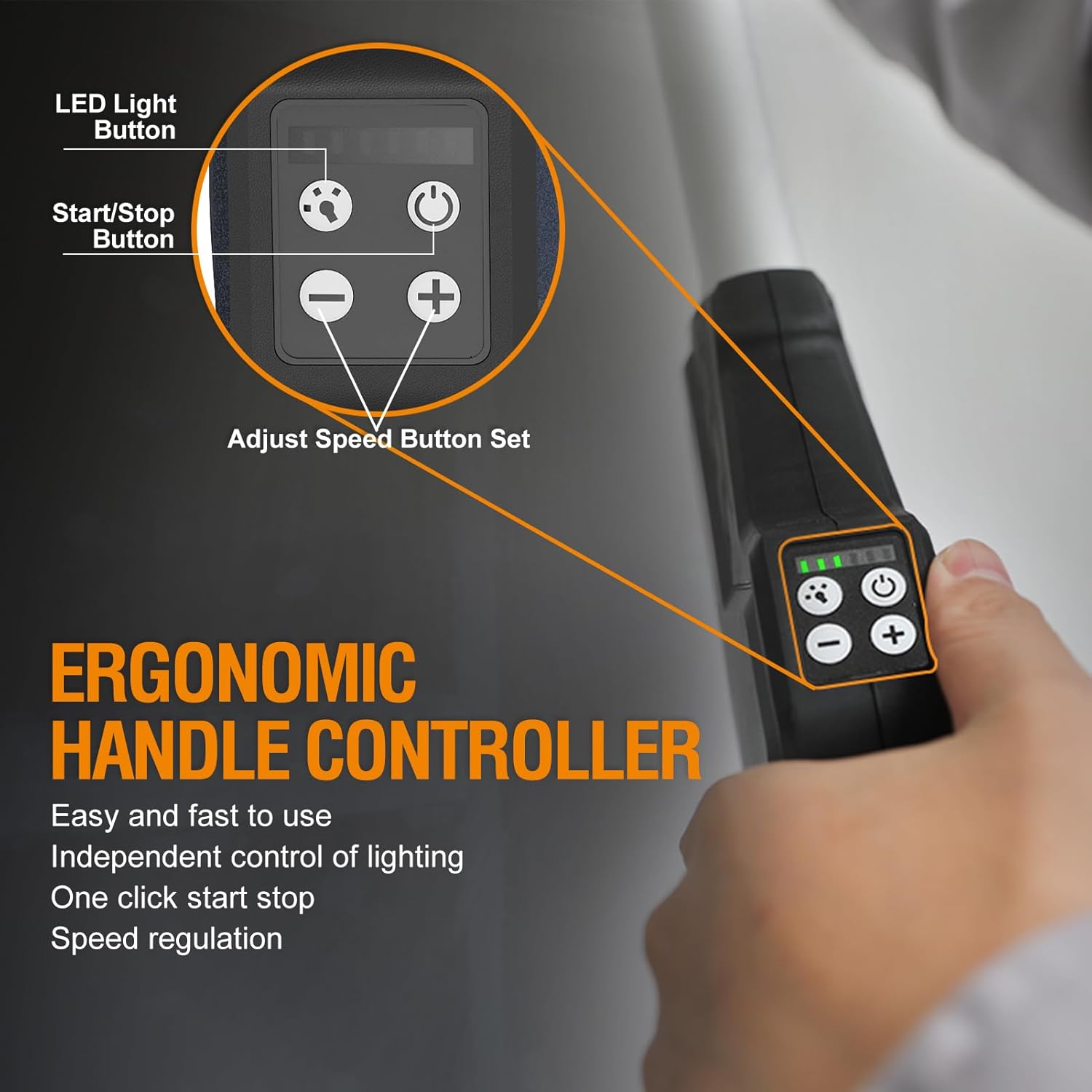 MAXXT 4mm Random Orbital Drywall Sander, Brushless 400W 3.5A Foldable Electric Wall Sander, Sander Tool with 1&2 Mode Suction Switching, Memory Variable Speed, 180° Flex Head, LED Light, Carry Bag