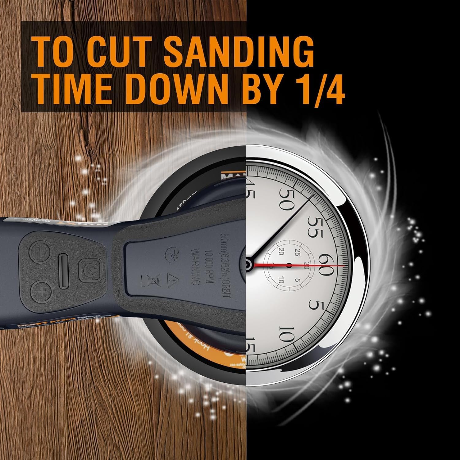 MAXXT Electric 2.5mm Random Orbital Sander Brushless 350W 3A Multi-Function Variable Speed Electric Corded Orbital Sanders Machine with 10 Sanding Paper for Woodworking (R7303-2.5mmOrbit)