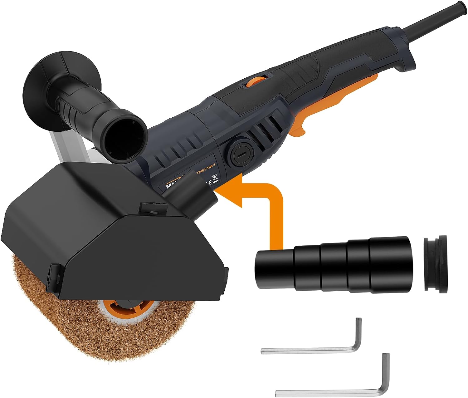 MAXXT Burnishing Polishing Machine 1300W Handle Polishing Machine Wheel Polisher Sander Wire Drawing Machine for Metal Wood Stainless Steel Polishing